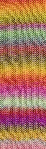 Mille colori socks and lace luxe. Garnet består av 73% ull, 25% nylon og 2% polyester. 100 g er 400 meter. Strikkefasthet 28 masker på pinne 3 er 10 cm. Her i fargen 53.