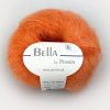 Bella fra Permin. Et lekkert mohairgarn som består av 75 % kid mohair, 20 % ull og 5% polyamid. Strikkefasthet: 14 m x 22 p på pinne 6. Leveres i 50 grams nøster som utgjør 145 meter. Her i fargen 266 Lys orange