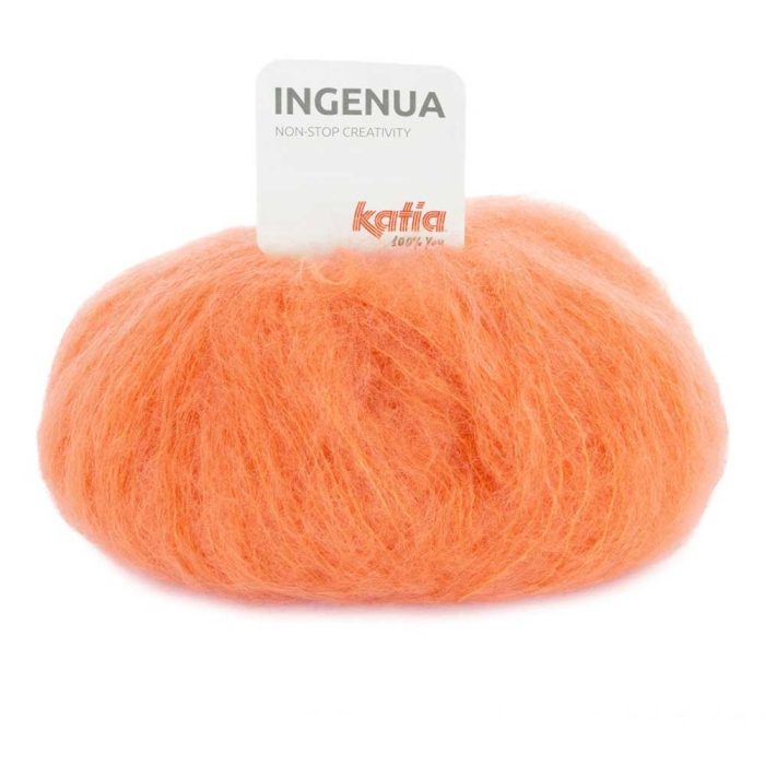 Mohair garnet Ingenua fra Katia. Her i fargen 86 signal orange.
