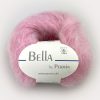 Bella fra Permin. Et lekkert mohairgarn som består av 75 % kid mohair, 20 % ull og 5% polyamid. Strikkefasthet: 14 m x 22 p på pinne 6. Leveres i 50 grams nøster som utgjør 145 meter. Her i fargen 258 lyserød.