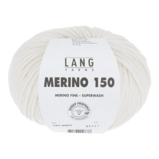 Merino 150 superwash garn fra Langyarns. Her i fargen 01.