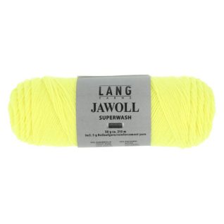 Langyarns Jawoll strømpegarn er klassifisert i verdensklasse for sine høye kvalitet. Det er utrolig slitesterkt fordi du kan strikke inn forsterkningstråden som følger med. Det gir myk og behagelige både strikket og heklet plagg. Her i fargen 313 neon gul.