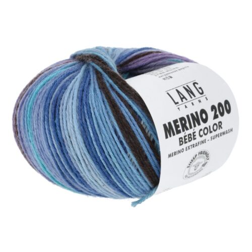 Merino Bebe 200 Color fra LangYarns. Inneholder: 100% merinoull (extrafine mulesing free. Vekt og lengde: 50 g ca 203 meter. Anbefalt pinne: 2,5 - 3,5 mm. Strikkefasthet: 28 masker x 32 omganger = 10 x 10 cm. Her i fargen 0306.