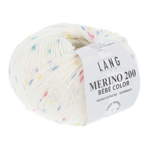Merino Bebe 200 Color fra LangYarns. Inneholder: 100% merinoull (extrafine mulesing free. Vekt og lengde: 50 g ca 203 meter. Anbefalt pinne: 2,5 - 3,5 mm. Strikkefasthet: 28 masker x 32 omganger = 10 x 10 cm. Her i fargen 0352.