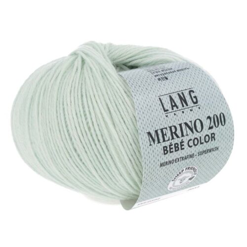 Merino Bebe 200 Color fra LangYarns. Inneholder: 100% merinoull (extrafine mulesing free. Vekt og lengde: 50 g ca 203 meter. Anbefalt pinne: 2,5 - 3,5 mm. Strikkefasthet: 28 masker x 32 omganger = 10 x 10 cm. Her i fargen 0392.