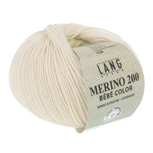 Merino Bebe 200 Color fra LangYarns. Inneholder: 100% merinoull (extrafine mulesing free. Vekt og lengde: 50 g ca 203 meter. Anbefalt pinne: 2,5 - 3,5 mm. Strikkefasthet: 28 masker x 32 omganger = 10 x 10 cm. Her i fargen 0416.