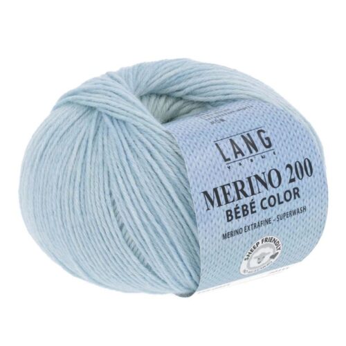 Merino Bebe 200 Color fra LangYarns. Inneholder: 100% merinoull (extrafine mulesing free. Vekt og lengde: 50 g ca 203 meter. Anbefalt pinne: 2,5 - 3,5 mm. Strikkefasthet: 28 masker x 32 omganger = 10 x 10 cm. Her i fargen 0421.