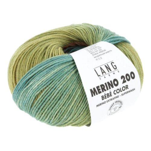Merino Bebe 200 Color fra LangYarns. Inneholder: 100% merinoull (extrafine mulesing free. Vekt og lengde: 50 g ca 203 meter. Anbefalt pinne: 2,5 - 3,5 mm. Strikkefasthet: 28 masker x 32 omganger = 10 x 10 cm. Her i fargen 0551.