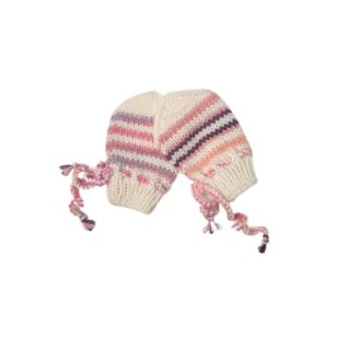 Hentesettet Velkommen til verden. Dette settet har A-fasong og er designet i Merino 200 bebe og Merino 200 bebe color fra LangYarns. Her vises vottene.