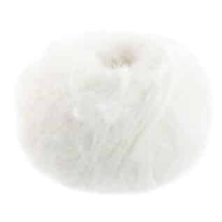 Fargeprøve av Lana Grossa Basta, farge 01 Råhvit.