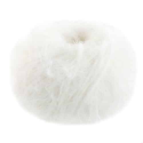 Fargeprøve av Lana Grossa Basta, farge 01 Råhvit.