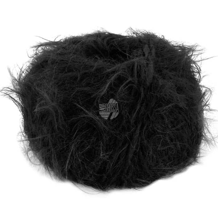 Fargeprøve av Lana Grossa Basta, farge 22 svart.