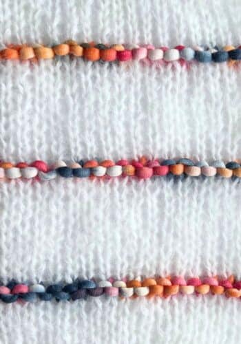 Produktbilde av strikkepakken Bysse genser og jakke i garnet Gelato vintage fra Lana Grossa og Bella by Permin. Her i fargekombinasjon 01.