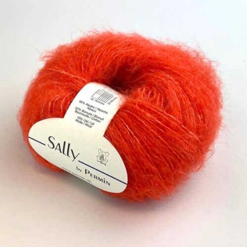 Produktbilde Sally alpakka/merino/bommulsgarn fra By Permin Her i fargen 204 Neon orange.