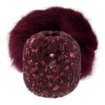 Produktbilde Holiday sweater. Fargekombinasjon Bella by Permin, farge 228 høstbær og Cosmo Lana grossa farge 18 burgunder.