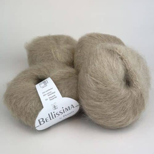 Bellissima by Permin mohairgarn med diskret glitter – farge 67 Lys camel.