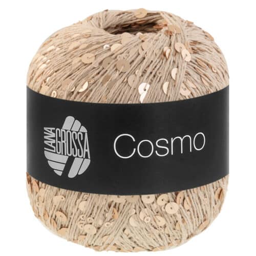 Lana Grossa Cosmo farge 10 sandbeige – effektgarn i bomull med paljetter