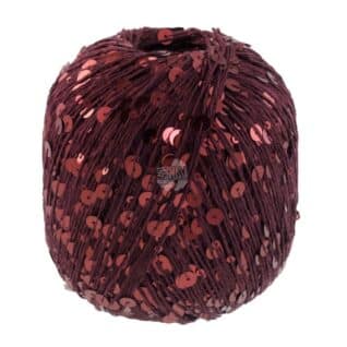 Lana Grossa Cosmo farge 17 burgunder – effektgarn i bomull med paljetter