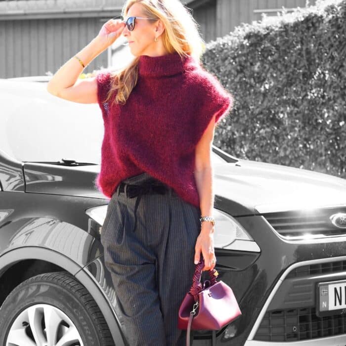Strikkepakke: Bea Vest – feminin mohairvest med elegant glans