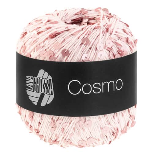 Lana Grossa Cosmo farge 13 sart rosa – effektgarn i bomull med paljetter