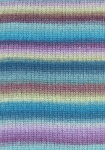 Fargeprøve av Lang Yarns Cloud farge 19 ferdig strikket variant.