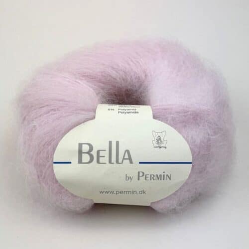 Fargeprøve av Permin Bella, farge 883203 Rosebalett.