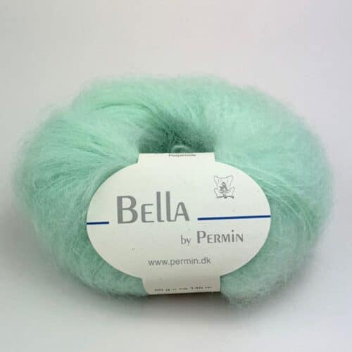 Fargeprøve av Permin Bella, farge 883205 Myntesorbet.