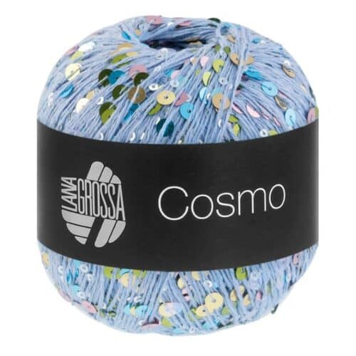 Fargeprøve av Lana Grossa Cosmo, farge 20 Lyseblå.