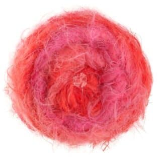 Fargeprøve av Lana Grossa Basta Mista, farge 106-rosa-pink-laks-korall-fargeprove-noste