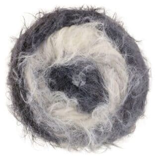 Fargeprøve av Lana Grossa Basta Mista, farge 109-hvit-lys-medium-mork-fargeprove-nøste.