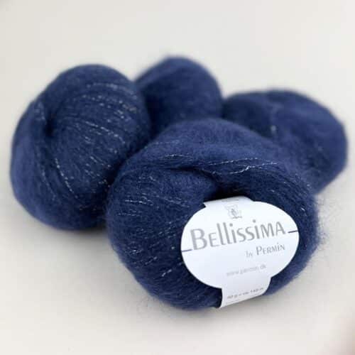 Fargeprøve av Permin Bellissima 89 Marineblå.
