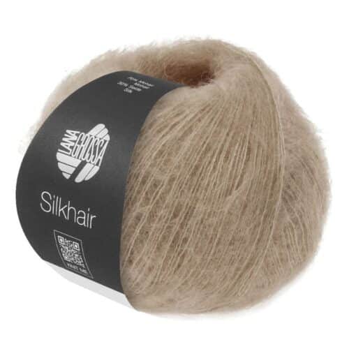 Lana Grossa Silkhair garnnøste i fargen beige 220, luksuriøst mohair- og silkegarn.