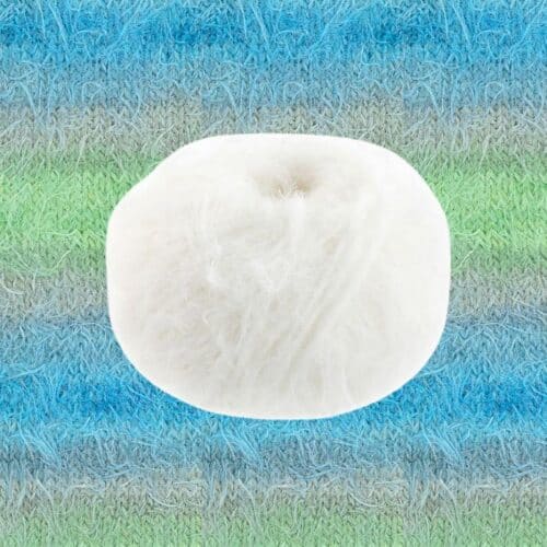 Grønn Baby Fuzzy Mista Sweater strikket i Basta fra Lana Grossa