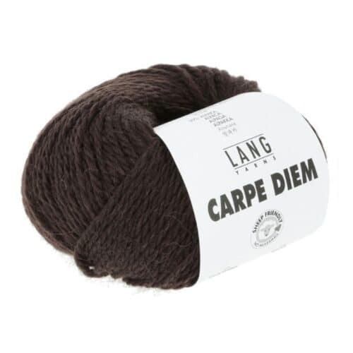 Fargeprøve av Lang Yarns Carpe Diem, farge 168 sjokolade.