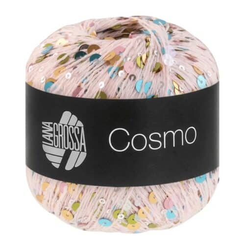 Fargeprøve av Lana Grossa Cosmo, farge 12 Lys rosa.